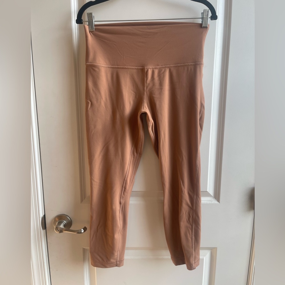 Lululemon Align Crop HR 23" Size  10 12 roasted Brown Yoga Capri